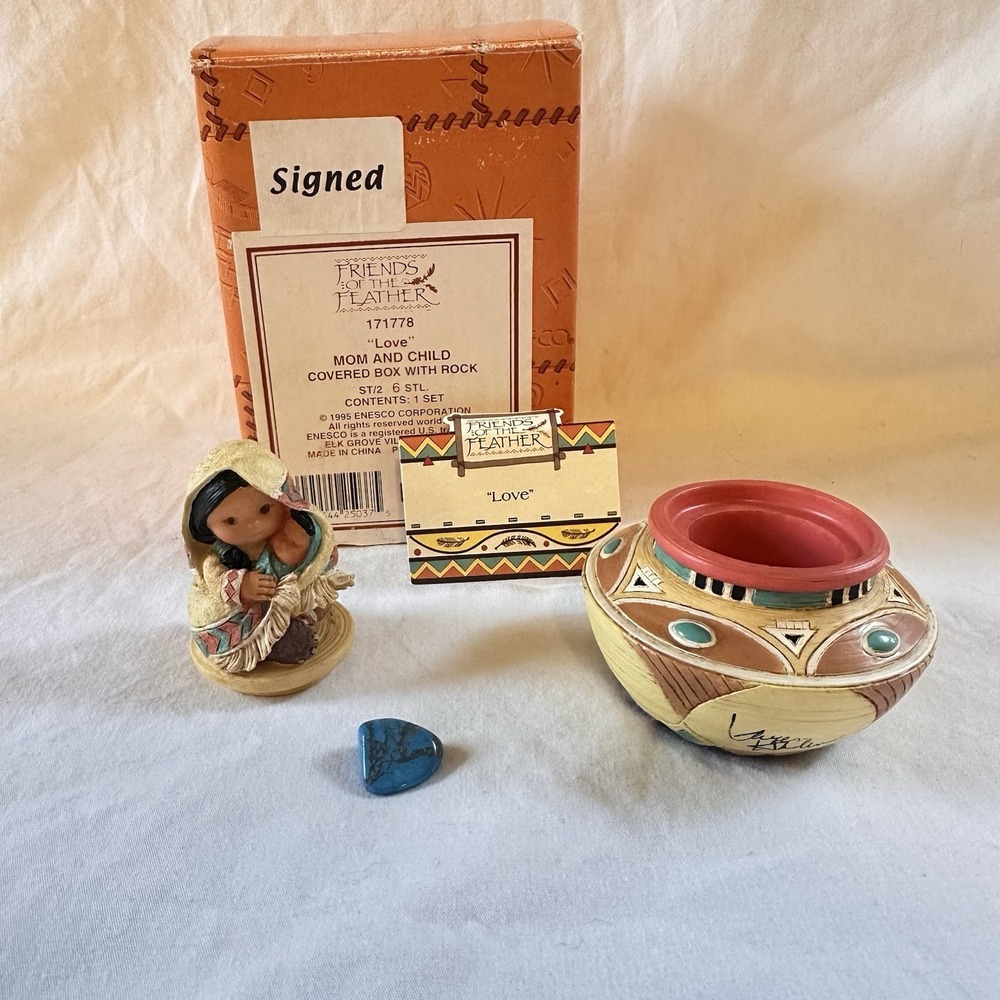 Friend Of The Feather "Love" Mom & Child SIGNED w/Box 1995 Enesco 177778